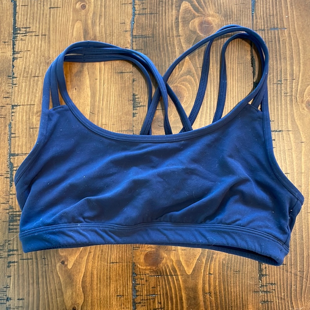 Athleta strappy navy sports bra